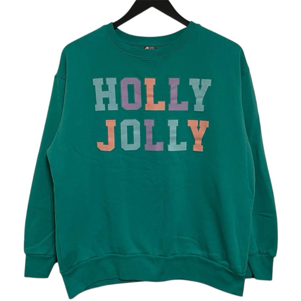 holly jolly Christmas winter holiday long sleeve crewneck festive sweatshirt